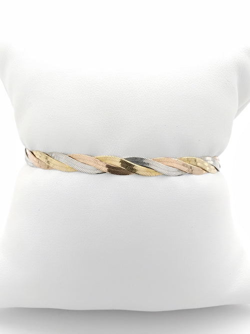 Tricolor Bracelet - Tricolor Gold 14k (.585) 5.4 grams 7 inch