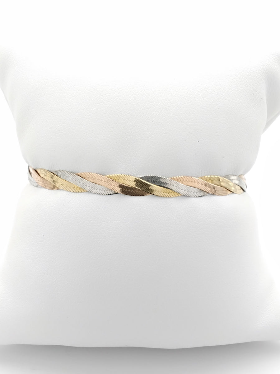 Tricolor Bracelet - Tricolor Gold 14k (.585) 5.4 grams 7 inch