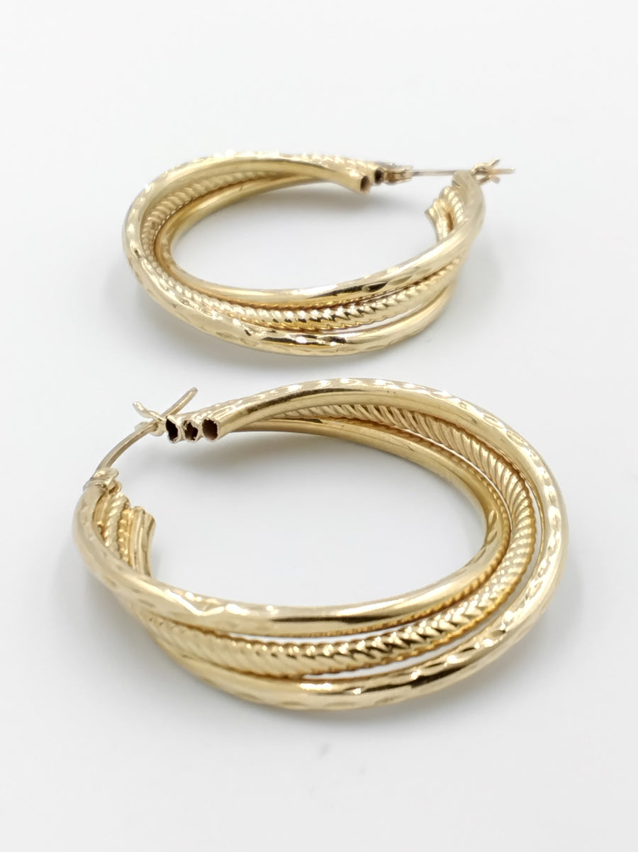 Hoop Earrings - Yellow Gold 14k (.585) 4.3 grams
