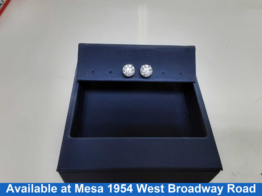 Double Stud Earring - White Gold 14k (.585) 2.2 grams