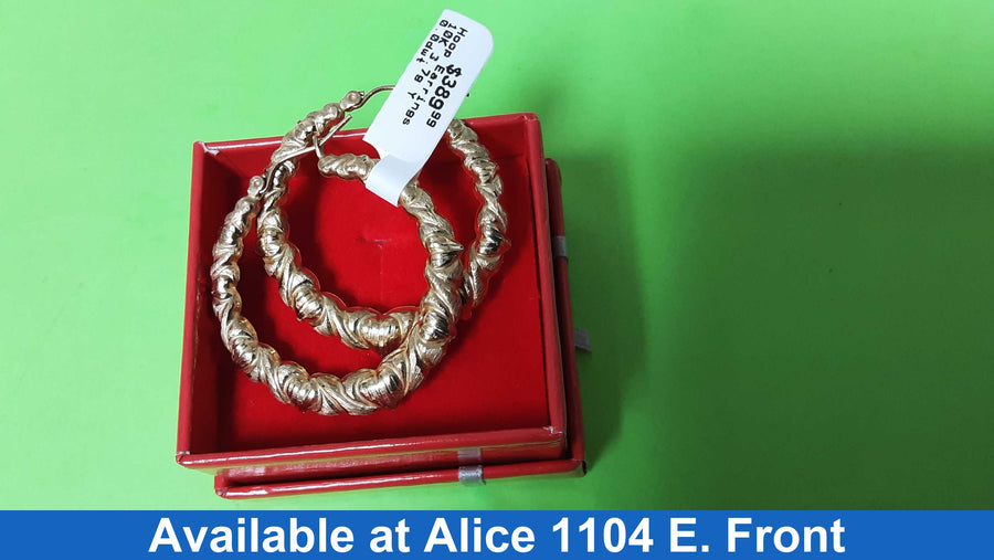 Hoop Earrings - Yellow Gold 10k (.417) 3.7 grams