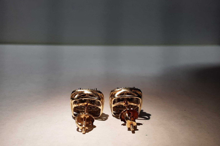 Double Stud Earring - Yellow Gold 10k (.417) 2.7 grams