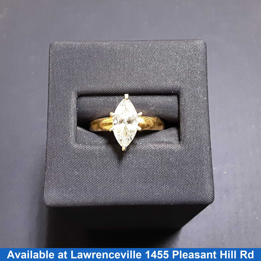 Women's Ring - Solitaire - Yellow Gold 14k (.585) 3.4 grams Size 20