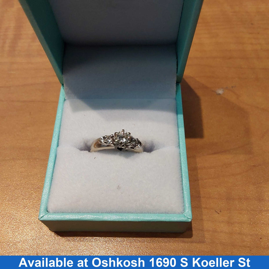 Ring - Engagement Set - White Gold 14k (.585) 4 grams Size 4