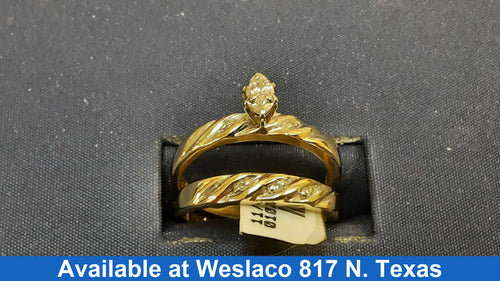 Ring - Engagement Set - Yellow Gold 10k (.417) 3.7 grams Size 7