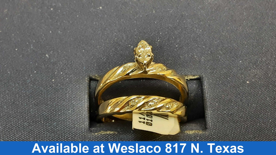 Ring - Engagement Set - Yellow Gold 10k (.417) 3.7 grams Size 7