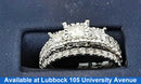Ring - Wedding Set - White Gold 14k (.585) 6.1 grams Size 6.5