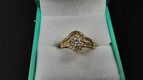 Ring - Engagement Set - Yellow Gold 14k (.585) 4.4 grams Size 7