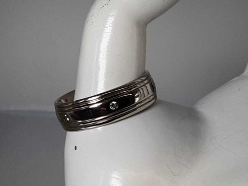 Ring - Wedding Band - White Gold 14k (.585) 11.1 grams Size 11.5