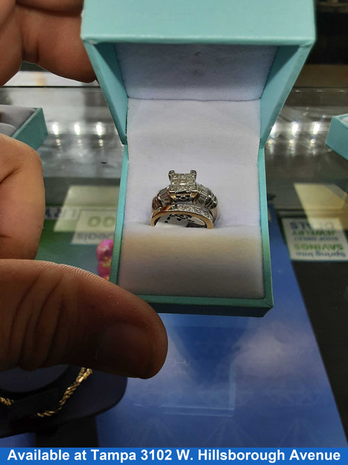 Ring - Engagement Set - White Gold 14k (.585) 7.9 grams Size 4.5