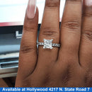Ring - Wedding Set - White Gold 14k (.585) 4.1 grams Size 9