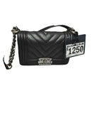Chanel Chevron Quilted Boy Black Purse / Handbag