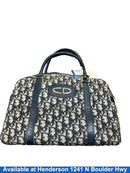 Christian Dior Trotter Logo Canvas Blue Purse / Handbag