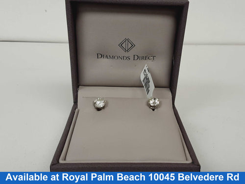 Double Stud Earring - White Gold 14k (.585) 1.2 grams