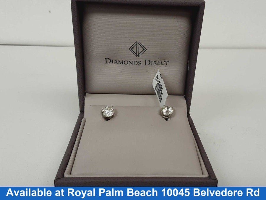 Double Stud Earring - White Gold 14k (.585) 1.2 grams