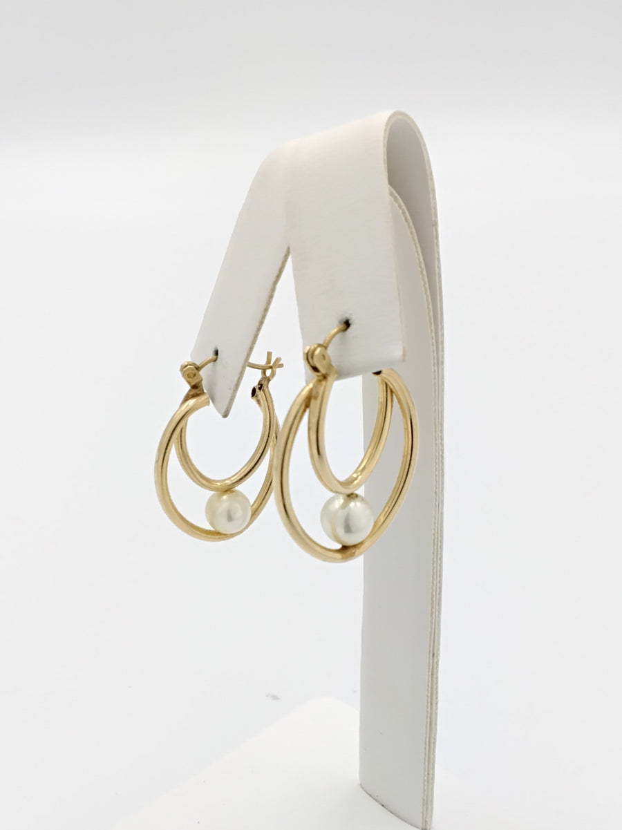 Pearl Earrings - Yellow Gold 14k (.585) 2.8 grams