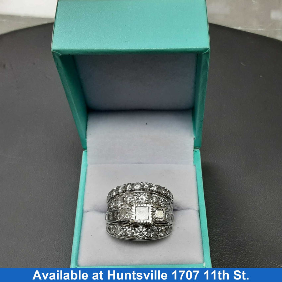 Ring - Wedding Set - White Gold 14k (.585) 14.5 grams Size 20