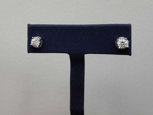 Double Stud Earring - White Gold 14k (.585) 2.1 grams