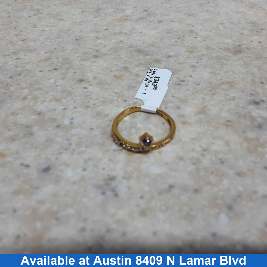 Women's Ring - Solitaire - Yellow Gold 14k (.585) 2 grams Size 6