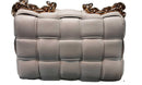 Bottega Veneta Padded Chain Cassette Bag White Purse / Handbag
