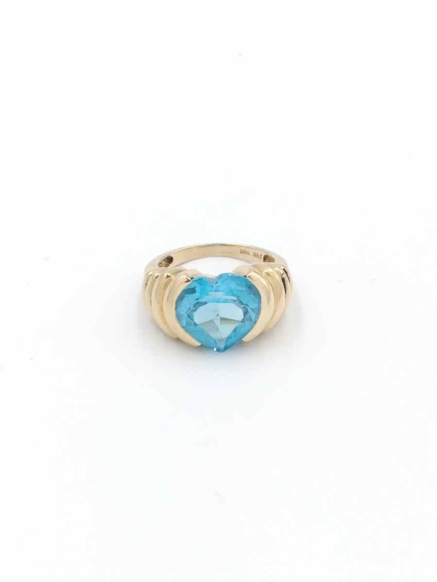 Women's Ring - Solitaire - Yellow Gold 14k (.585) 6.3 grams Size 7