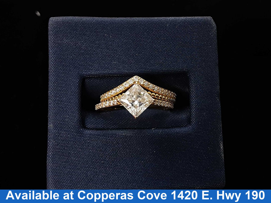 Ring - Engagement Set - Yellow Gold 18k (.750) 2.2 grams Size 6