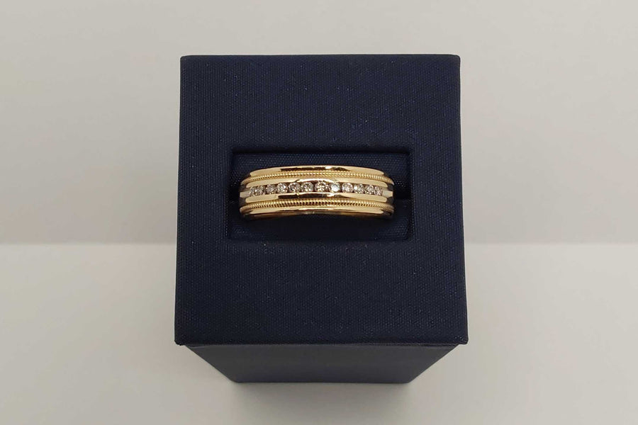 Ring - Wedding Band - Yellow Gold 14k (.585) 4.25 grams Size 10