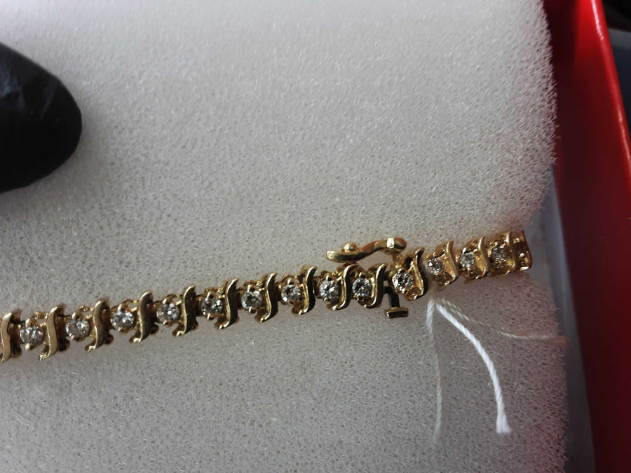 Tennis Bracelet - Yellow Gold 14k (.585) 11.1 grams 7 inch