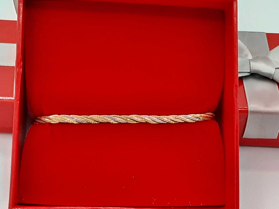 Tricolor Bracelet - Tricolor Gold 10k (.417) 2.2 grams 3 inch