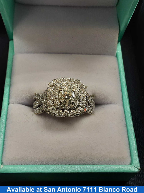 Ring - Engagement Set - White Gold 14k (.585) 9.5 grams Size 6
