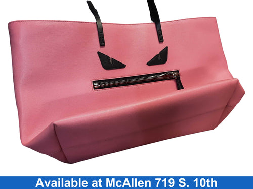 Fendi Fendi Pink Vitello Elite Leather Monster Roll Tote Pink Purse / Handbag