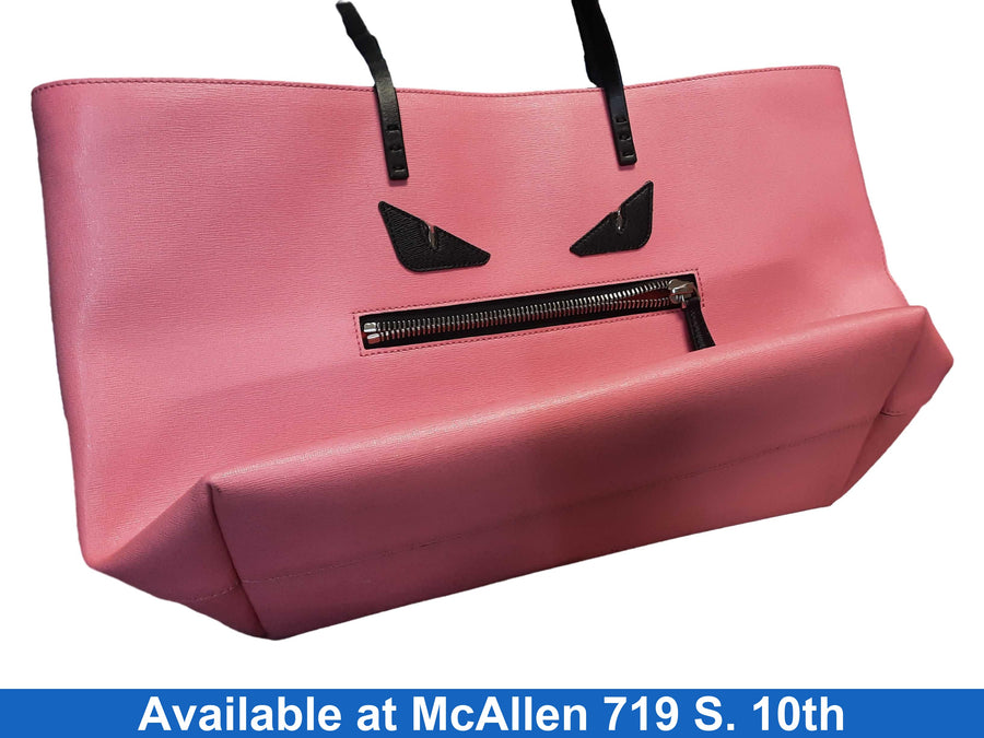 Fendi Fendi Pink Vitello Elite Leather Monster Roll Tote Pink Purse / Handbag