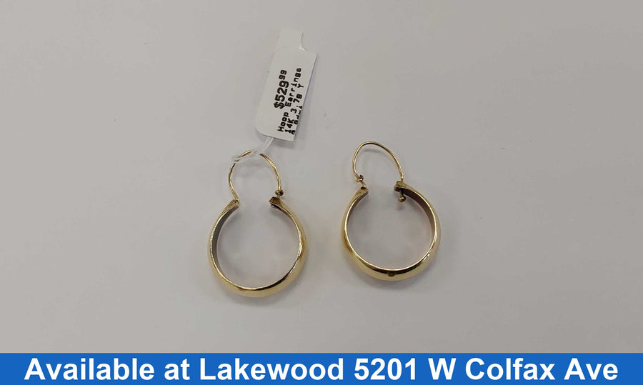 Hoop Earrings - Yellow Gold 14k (.585) 3.7 grams