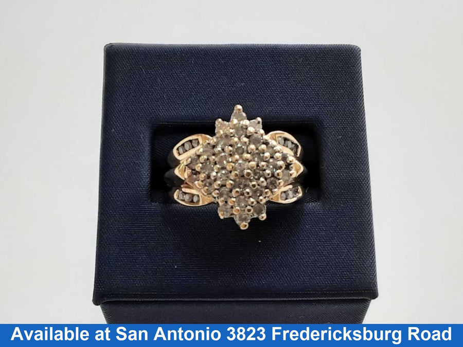 Women's Diamond Cluster Gold 10k Size 7.5