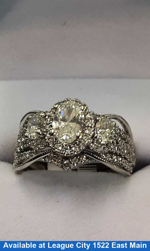 Women's Ring - White Gold 14k (.585) 9.5 grams Size 8