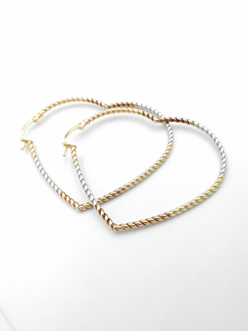 Earrings - Tricolor Gold 14k (.585) 4.6 grams