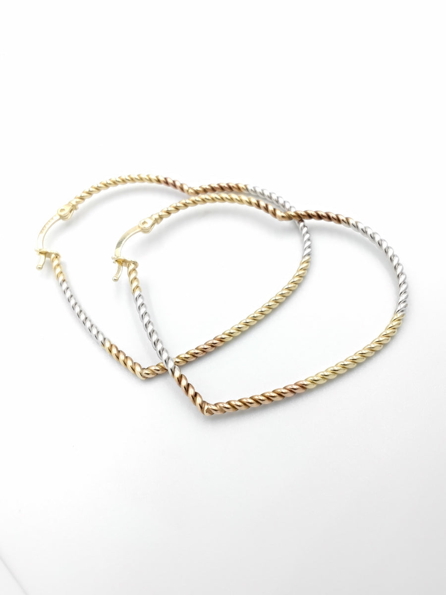 Earrings - Tricolor Gold 14k (.585) 4.6 grams