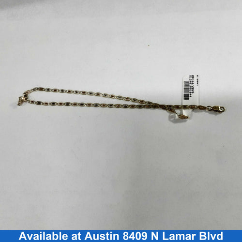 Link Bracelet - Tricolor Gold 10k (.417) 2.3 grams 12 inch