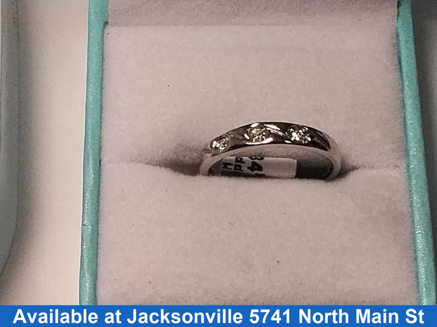 Ring - Wedding Band - White Gold 14k (.585) 2.2 grams Size 6