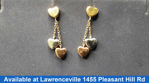 Jacket Earrings - Tricolor Gold 14k (.585) 3.2 grams
