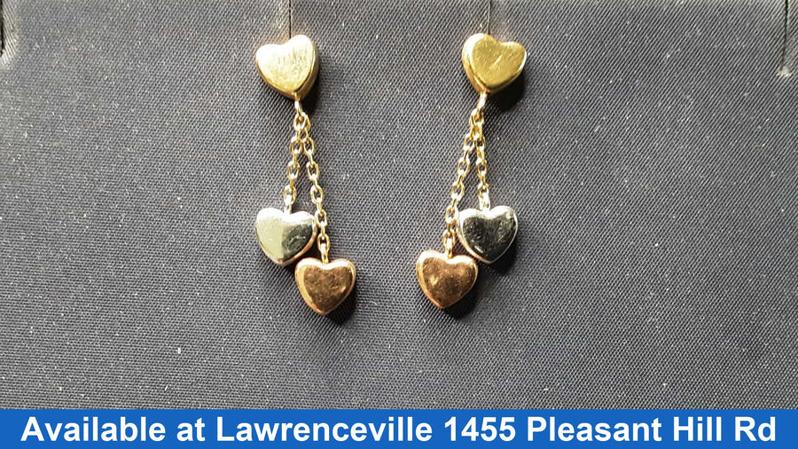Jacket Earrings - Tricolor Gold 14k (.585) 3.2 grams