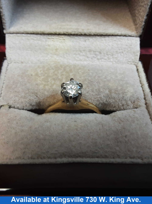 Women's Ring - Solitaire - Yellow Gold 14k (.585) 2.5 grams Size 8.5