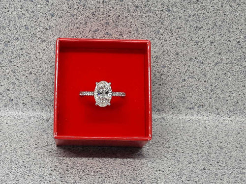 Women's Ring - Solitaire - White Gold 14k (.585) 3.2 Grams Size 9 Labgrown