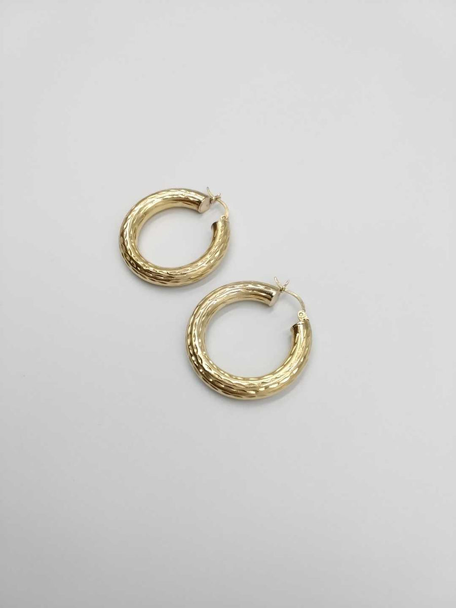 Hoop Earrings - Yellow Gold 14k (.585) 4.2 grams