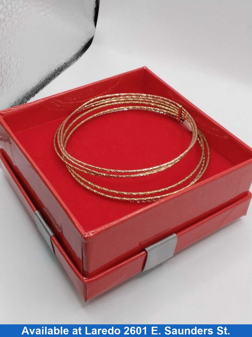 Bangle Bracelet - Tricolor Gold 10k (.417) 8.8 grams 7 inch