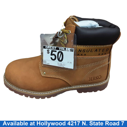 Jerko Tan Steel Toe Boots Beige / Tan