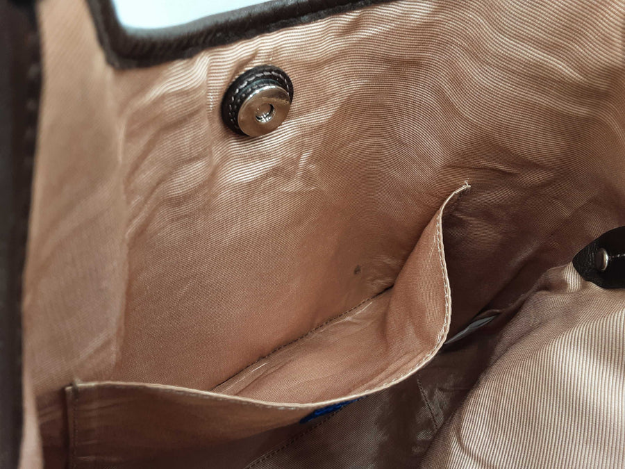 Burberry Blue Label Shoulder Bag In Pink Nova Check & Brown Leather Fw0826lezdu