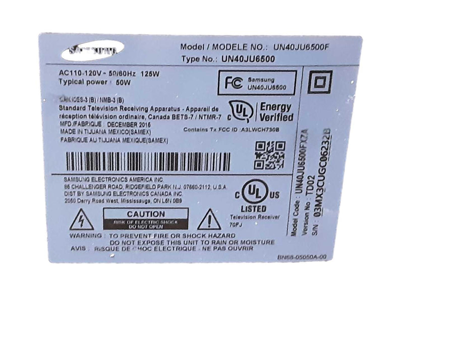 Samsung Un40ju6500f Black