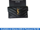 Yves Saint Laurent Monogram Leather Card Holder Black Wallet