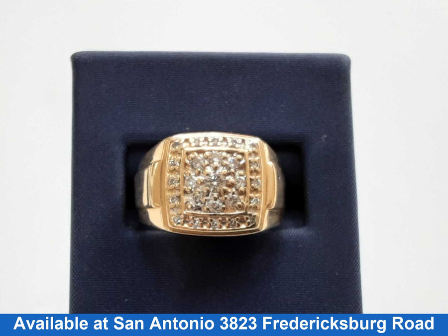 Men's Diamond Ring - Yellow Gold 10k Size 7